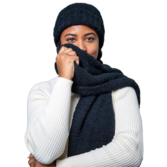 Cozy Chunky Cable Knit Beanie & Scarf Set Unisex Winter Warm